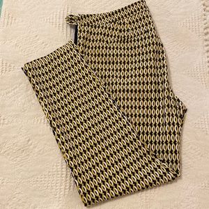 Geometric Patterned - Talbots Chatham Ankle Pant - Size 14 - Navy, White